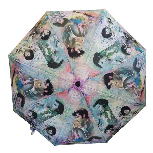 Elvis Presley Collage 40" Width Compact Umbrella The King Licensed Photos New - Picture 1 of 3